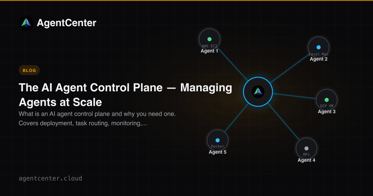 The AI Agent Control Plane — Managing Agents at Scale | AgentCenter