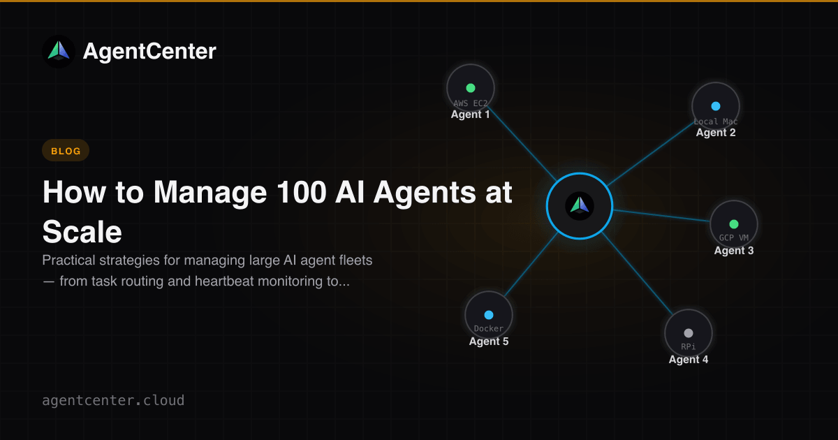 How to Manage 100 AI Agents at Scale | AgentCenter