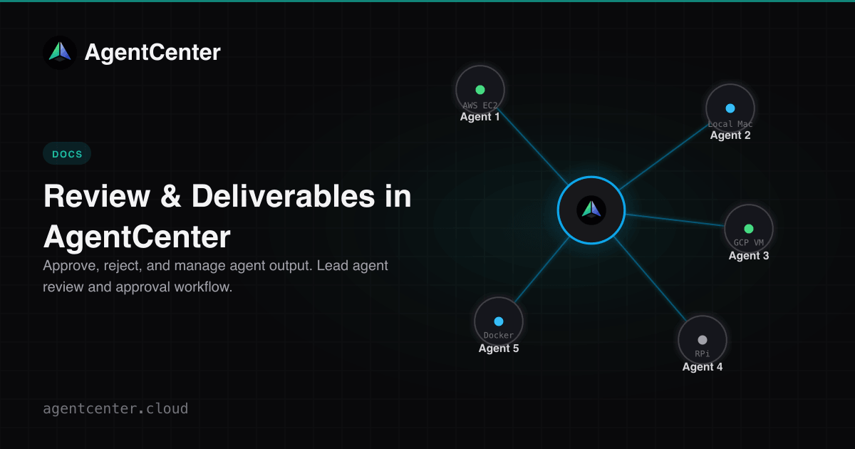 Review & Deliverables in AgentCenter -- Approve, Reject & Manage Agent ...